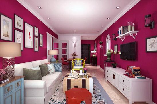 玫瑰紅的色彩透徹明晰，既包含著孕育生命的能量，又流露出含蓄的美感，華麗而不失典雅，同樣適合新房墻面粉刷。 